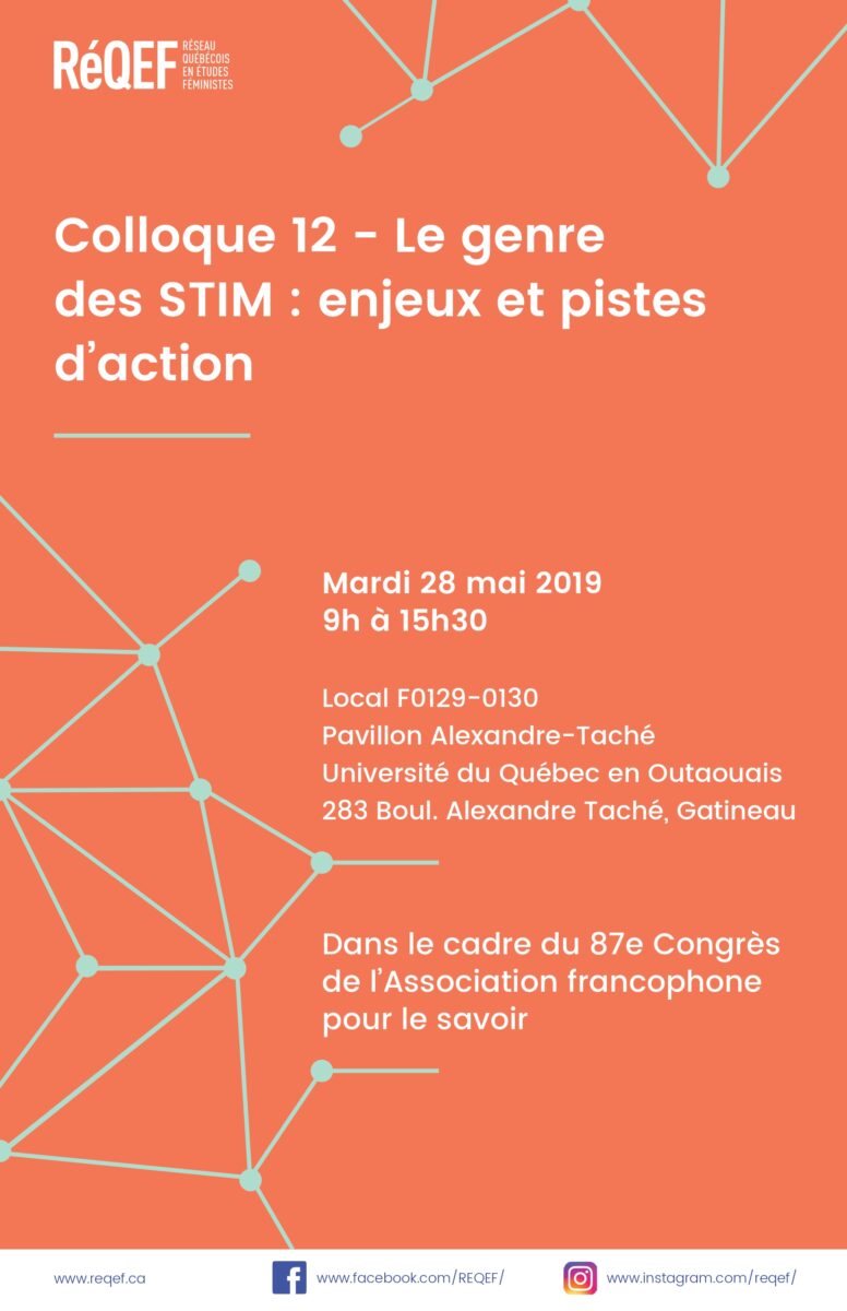 Colloque 12 - Le genre des STIM : enjeux et pistes d’action (Acfas 2019)
