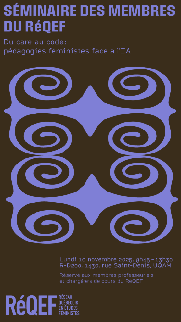 séminaire des membre du RéQEF : Du care au code : pédagogie féministes face à l'IA
