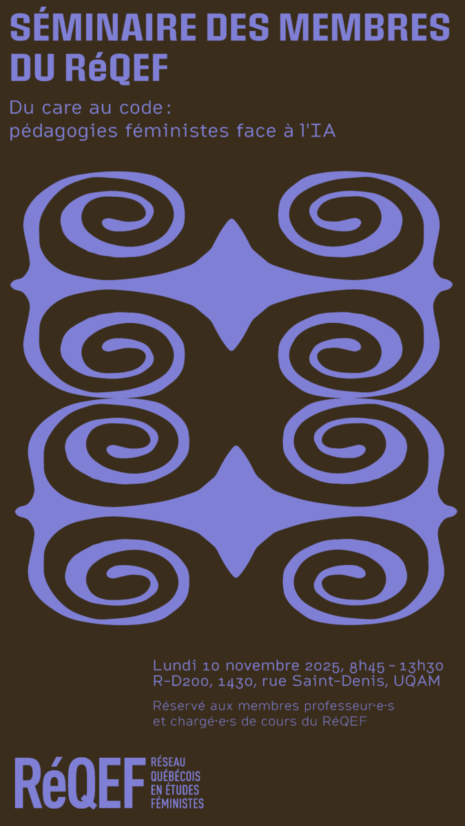 séminaire des membre du RéQEF : Du care au code : pédagogie féministes face à l'IA